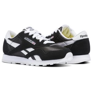 Adidasy Dziecięce Reebok Classic Nylon - Pre-School Czarne/Białe PL 58TVUQL